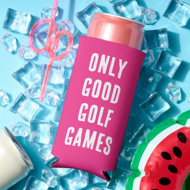 "Nur gute Golfspiele." Witziges Zitat. Magenta Selters Dosenkühler (In Situ Sommer)
