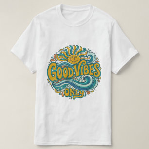 Nur gute Schwingungen Shirt Positive Retro-Sonne-T