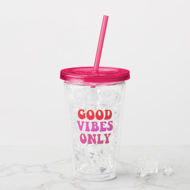 Nur gute Tiere - Typografie der Fun 60's Acryltrinkbecher (Rückseite Ice)