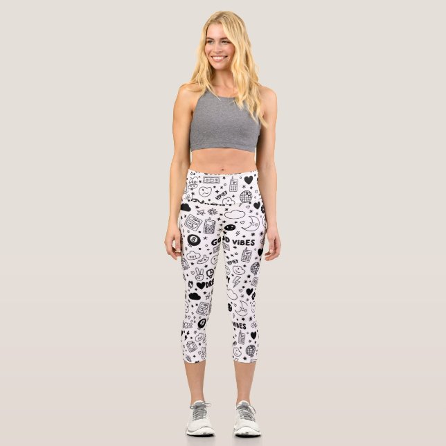 Nur gute Vibes Capri Leggings (Vorderseite)