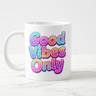 Nur Gute Vibes Farbige Typografie Geschenk Design Jumbo-Tasse