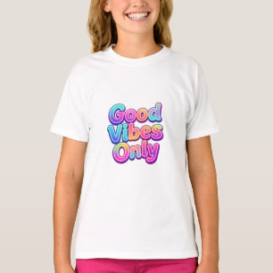 Nur Gute Vibes Farbige Typografie Geschenk Design T-Shirt