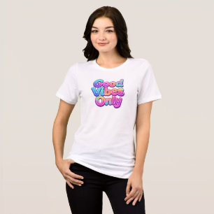 Nur Gute Vibes Farbige Typografie Geschenk Design Tri-Blend Shirt