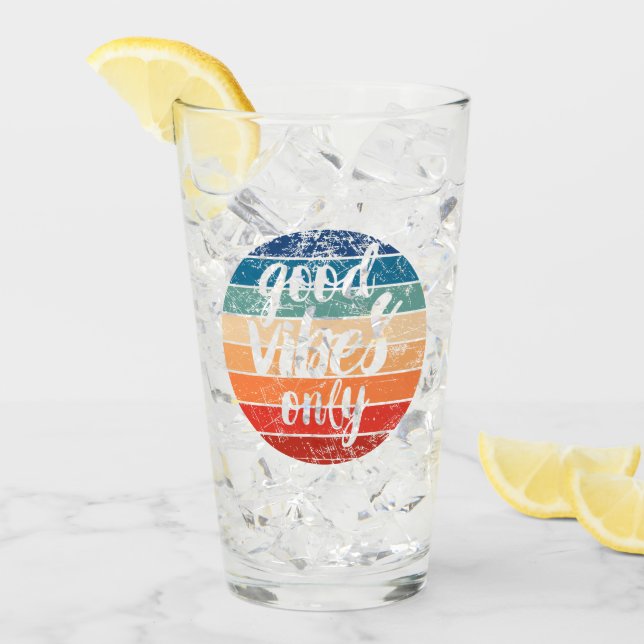 Nur gute Vibes Glas (Vorderseite Ice)