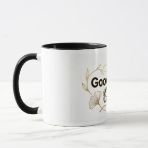 Nur gute Vibes - Goldenes florales minimalistische Tasse