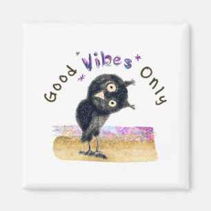Nur gute Vibes mit Neugieriger Eule Magnet
