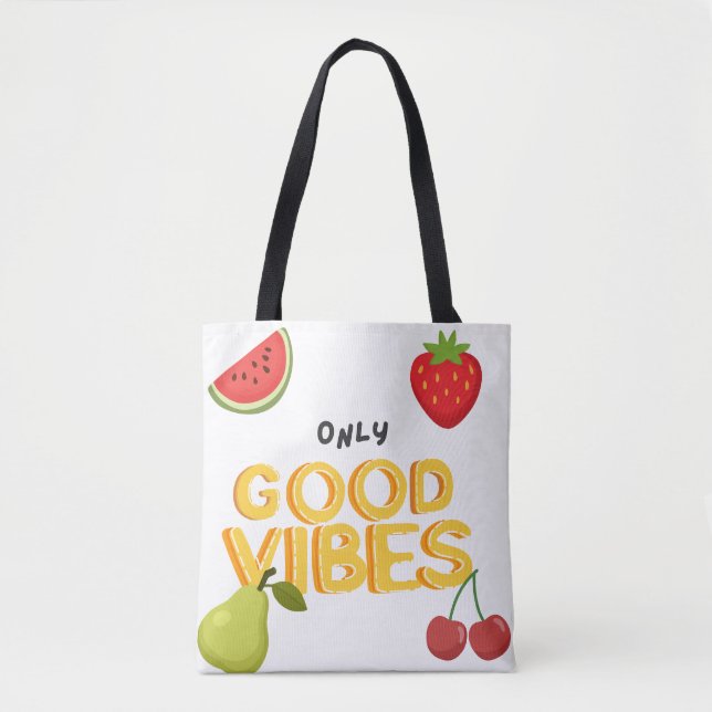 : 'Nur gute Vibes' Obstsalat  Tasche (Vorderseite)