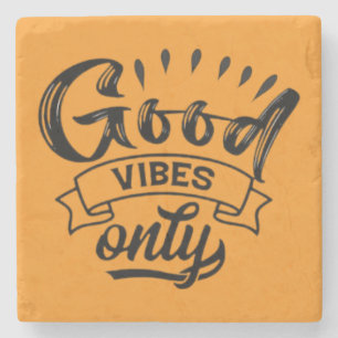 Nur gute Vibes Pinsel-Typografie Steinuntersetzer