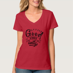 Nur gute Vibes Pinsel-Typografie T-Shirt