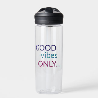 Nur gute Vibes | Positives Zitat Wasserflasche Trinkflasche
