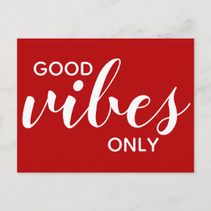 Nur gute Vibes Positivität Affirmation Rot Postkarte