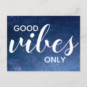 Nur gute Vibes Positivität Bestätigung Sterne Postkarte