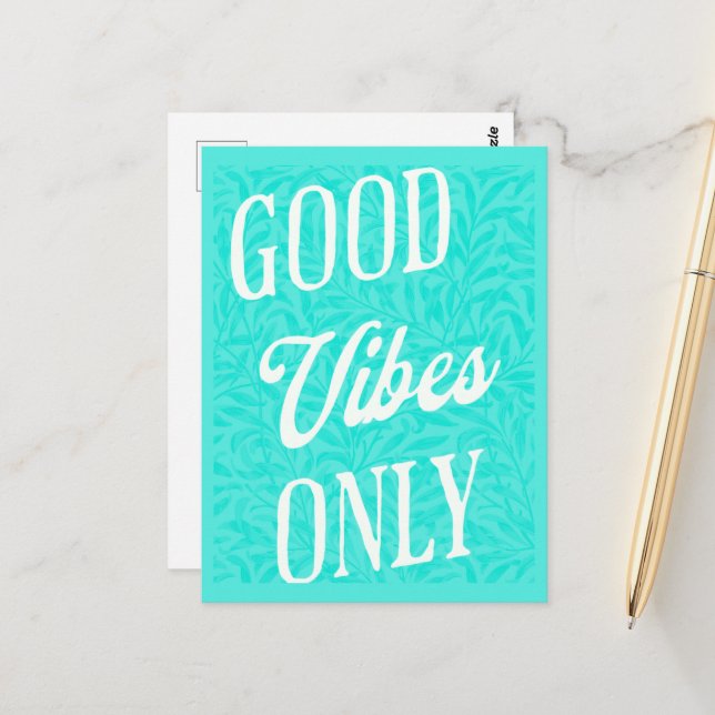 Nur gute Vibes Postkarte (Vorderseite/Rückseite Beispiel)