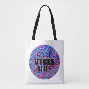 'Nur gute Vibes' psychedelisch marmoriert  Tasche