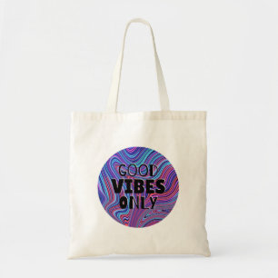 'Nur gute Vibes' psychedelisch marmoriert  Tragetasche