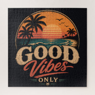 Nur gute Vibes Retro-Sonnenuntergangs-Design
