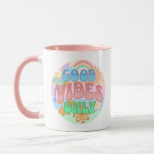Nur gute Vibes   Retro Vintag Tasse