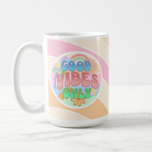 Nur gute Vibes   Retro Vintage  Kaffeetasse