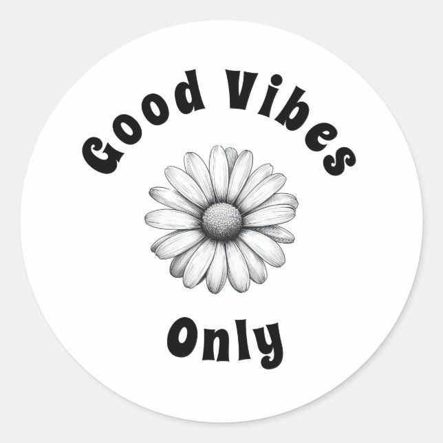 Nur gute Vibes Runder Aufkleber (Vorderseite)