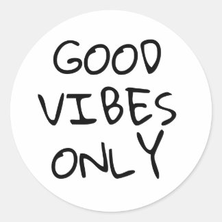 NUR GUTE VIBES RUNDER AUFKLEBER