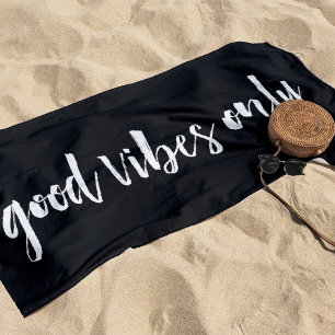 Nur gute Vibes Schwarz und Weiß Strandtuch