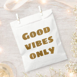 Nur gute Vibes | Schwarzer und goldener Glitzer Geschenktütchen