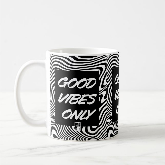 Nur gute Vibes. Tasse. Kaffeetasse (Links)