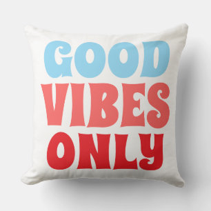 Nur gute Vibes Typografie Kissen   Bunt
