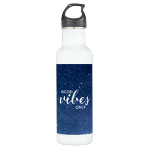 Nur gute Vibes Zitat-Typografie Sterne Galaxy Edelstahlflasche
