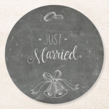 Nur heiraten Chalkboard Hochzeitsringe und Glocken