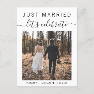 Nur heiraten jetzt feiern wir Foto Hochzeit Ankündigungspostkarte