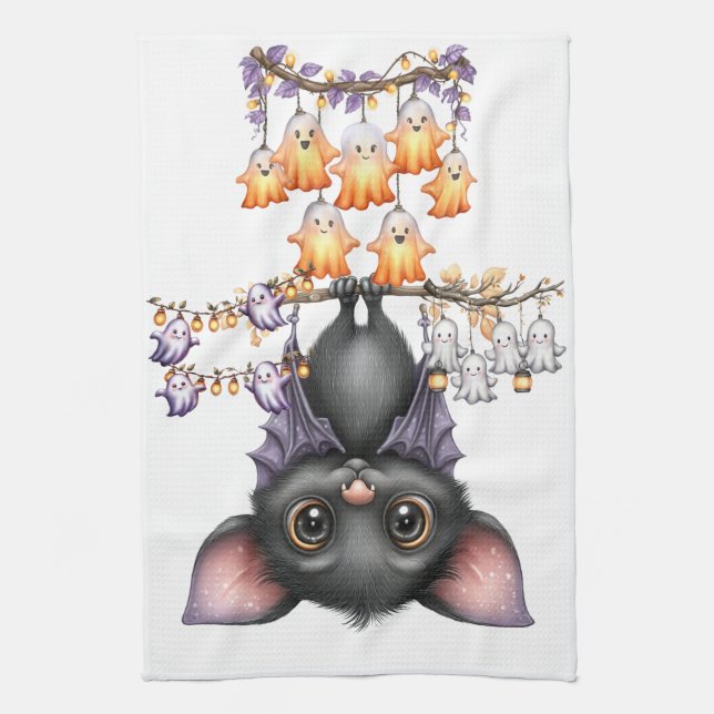Nur herumhängend, Fledermäuse Geschirrtuch (Vertikal)