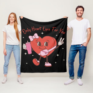 Nur Herz Augen für Sie Fleecedecke
