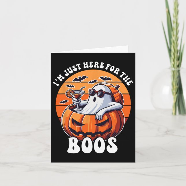 Nur hier für Boos Ghost Funny Men Women Hallo Karte (Vorderseite)
