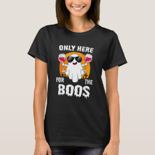 Nur Hier Für Das Buhen Halloween Süßer Geist Frau T-Shirt