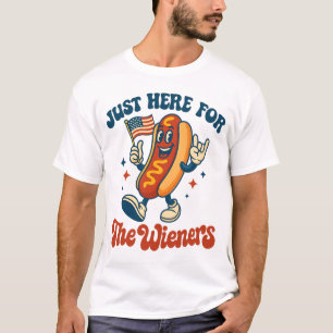 Nur Hier Für Die Wiener Lustiger Hot Dog Rock T-Shirt