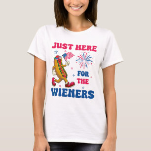 Nur Hier Für Die Würstchen, Lustiges Vierter Juli T-Shirt
