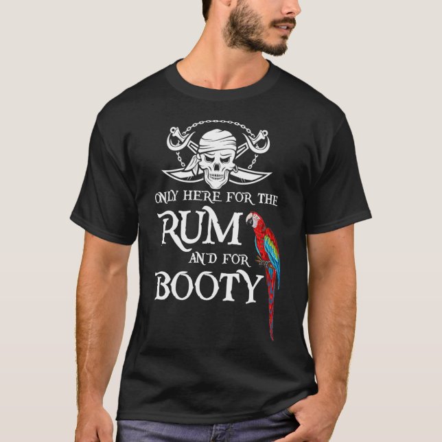 Nur hier für Rum und Hintern Piratensittich T-Shirt (Vorderseite)