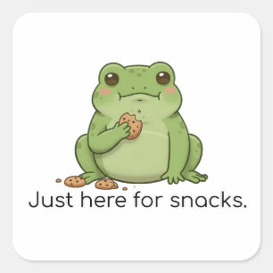 Nur hier für Snacks. Quadratischer Aufkleber