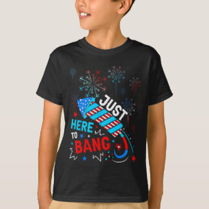 Nur hier, um am lustigen 4. Juli Unabhängigkeit D T-Shirt