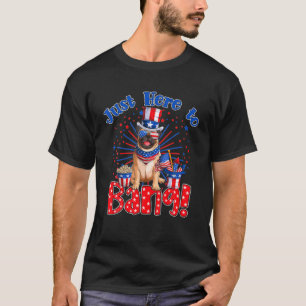 Nur hier, um den lustigen Amerikanische Unabhängig T-Shirt
