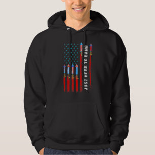 Nur hier, um die amerikanische Flagge Feuerwerk 4. Hoodie