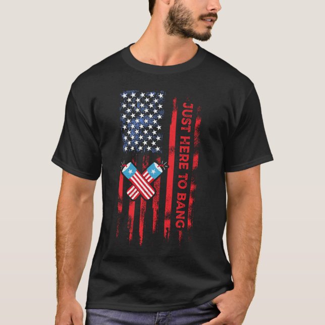 Nur hier zum Bang Funny Fireworks 4. Juli T-Shirt (Vorderseite)