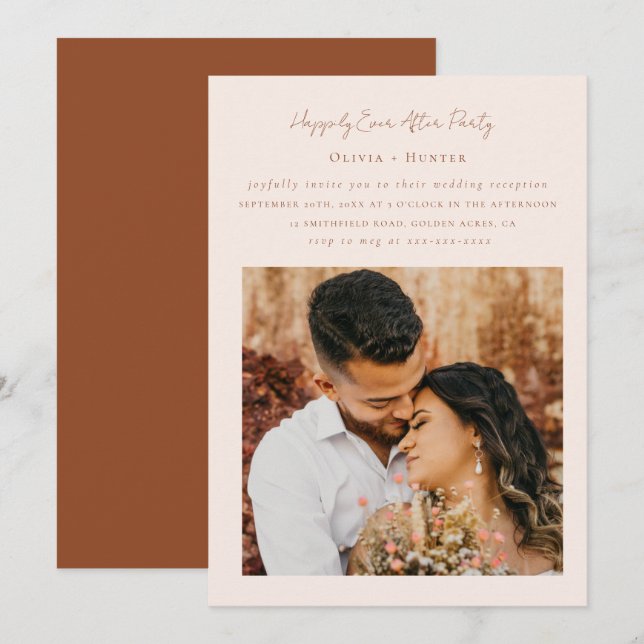 Nur Hochzeit von Minimalistisch-Chic-Empfang Einladung (Vorne/Hinten)