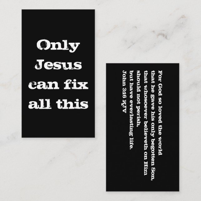 Nur Jesus kann all diese Christliche Rufkarte repa Visitenkarte (Vorne/Hinten)