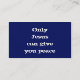 Nur Jesus kann dir das Friedensgedicht aussprechen Visitenkarte