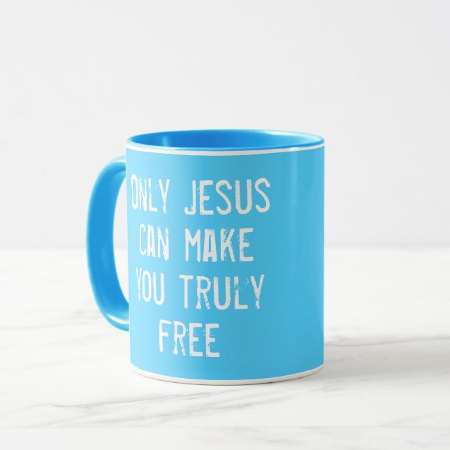 Nur Jesus kann Ihnen eine freie Christliche Botsch Tasse (Vorderseite Links)
