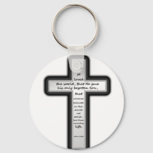 Nur John-3:16 Kreuz Schlüsselanhänger
