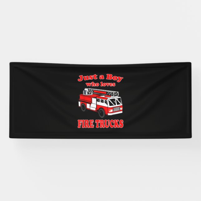 Nur Junge, der Lieben Feuerwehrwagen & Kleinkind F Banner (Horizontal)