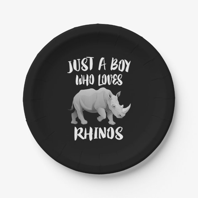 Nur Junge, der Lieben Rhinos Tiergeschenk Pappteller (Vorderseite)